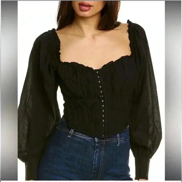 Astr Tops - ASTR THE LABEL Amber Corset Long Sleeve Top Women's Size L NWT